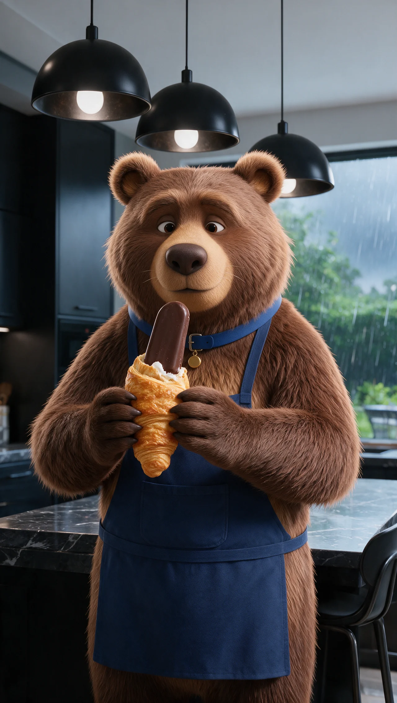 AI-generiertes Bild: Bär beim Eis-Trend